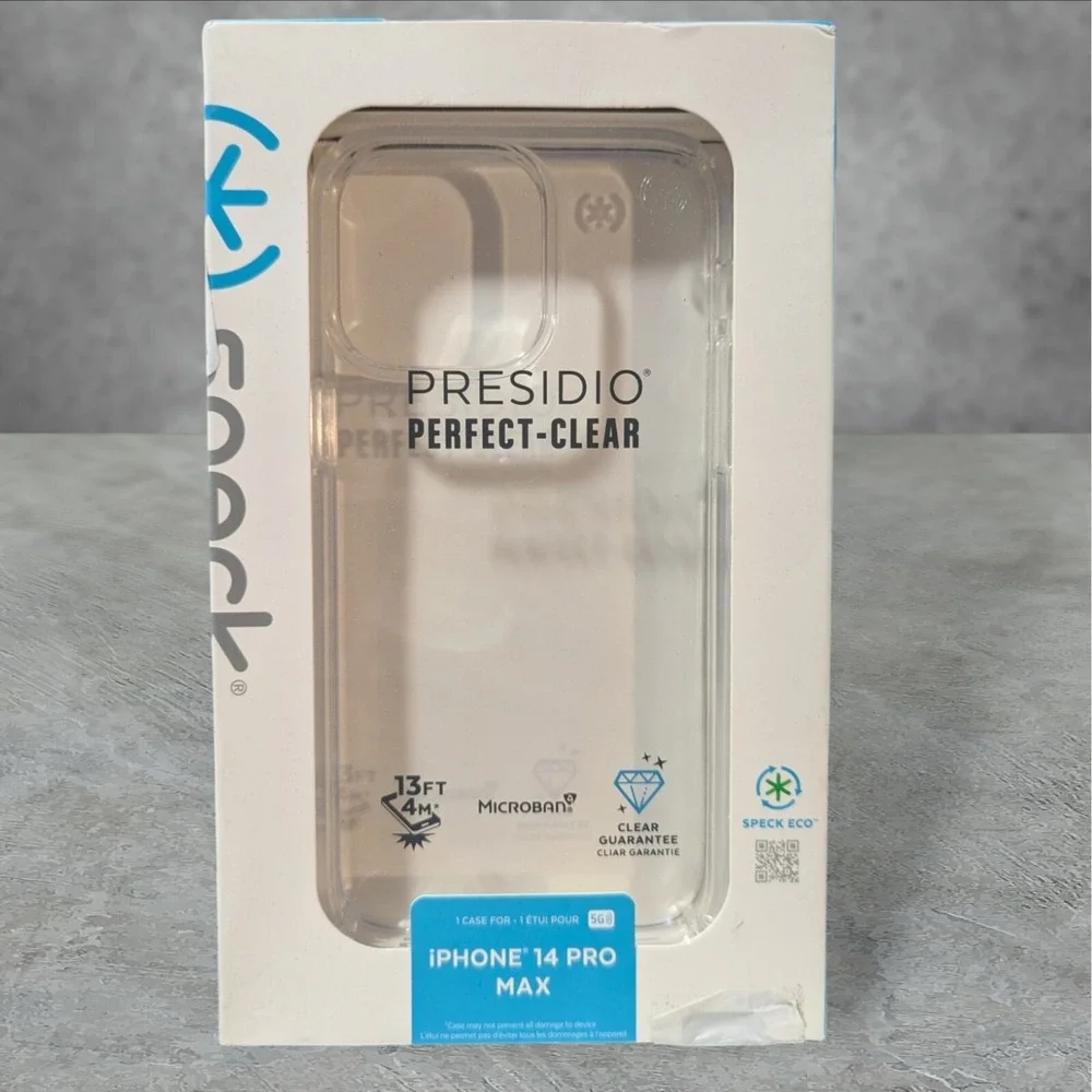 Y1. Speck Presidio Perfect-Clear Case for Apple iPhone 14 Pro Max
